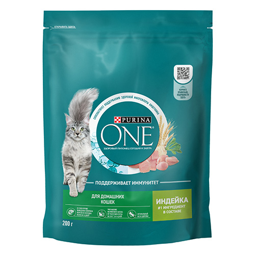 PURINA ONE HOUSECAT / Сухой корм Пурина УАН для взрослых кошек при домашнем образе жизни с индейкой