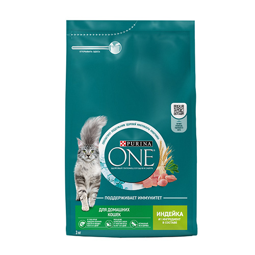 PURINA ONE HOUSECAT / Сухой корм Пурина УАН для взрослых кошек при домашнем образе жизни с индейкой