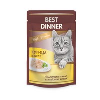 Best Dinner High Premium / Паучи Бест Диннер для кошек Курица в желе (цена за упаковку)