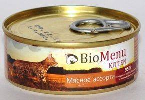   ЗооМаг BioMenu Kitten Консервы для Котят паштет Мясное ассорти