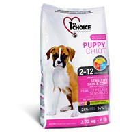  1st Choice Puppy  Sensitive Skin & Coat / Сухой корм Фёст Чойс для Щенков с Чувствительной кожей и шерстью Ягненок Рыба коричневый Рис