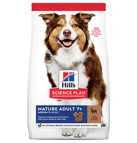 Hills Science Plan Mature Adult 7+ Medium Lamb & Rice / Сухой корм Хиллс для собак Средних пород старше 7 лет Ягненок с рисом