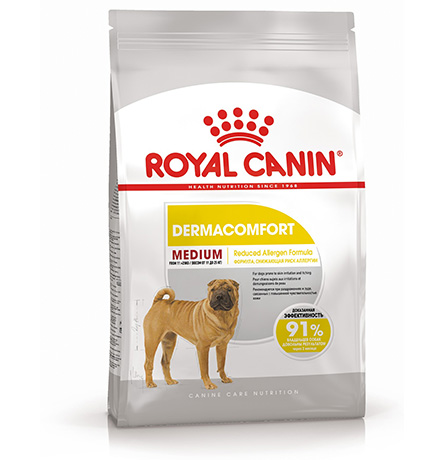 Royal Canin Medium Dermacomfort / Сухой корм Роял Канин Медиум Дермакомфорт для собак Средних пород с Кожным раздражением и зудом