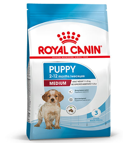   ЗооМаг Royal Canin Medium Puppy / Сухой корм Роял Канин Медиум Паппи для Щенков Средних пород в возрасте от 2 до 12 месяцев