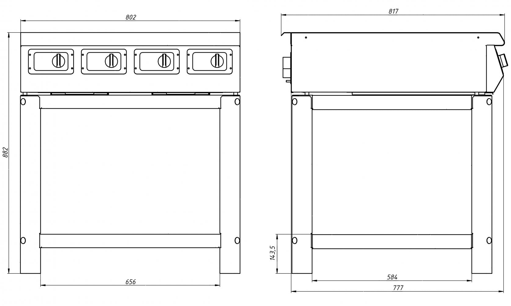 Плита индукционная Grill Master Ф4ИП/800пнс 60002