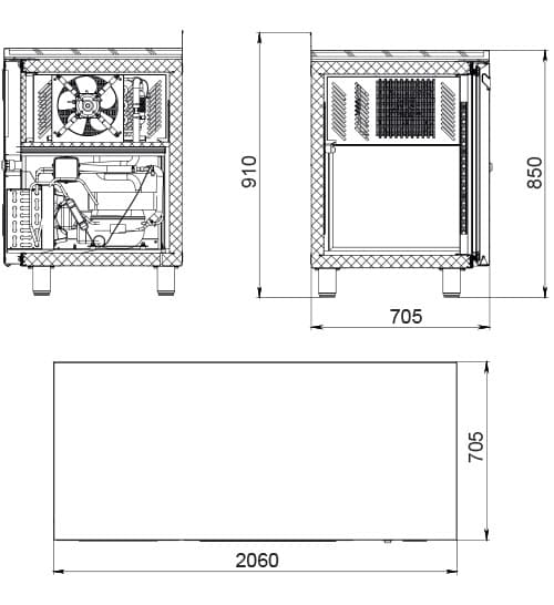 Столы морозильные  Restoll Стол морозильный Polair TB4GN-GC (R290) (1050695d)