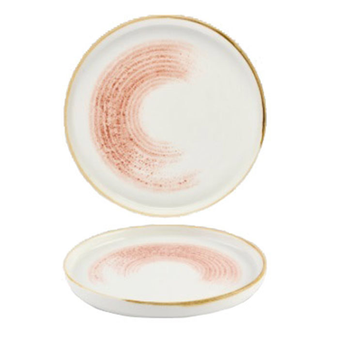 Тарелка мелкая CHEFS 21см, с бортом цвет Coral, Churchill Studio Prints Homespun Accents HACLWP211