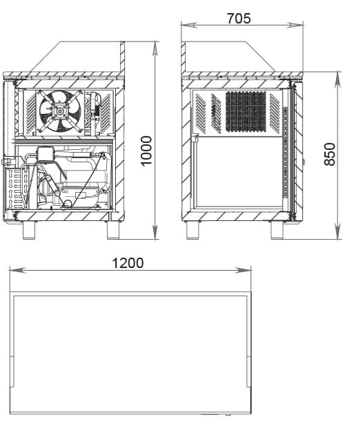 Стол холодильный (для пиццы) Polair TM2GNpizza-G (R290) (1050452d)