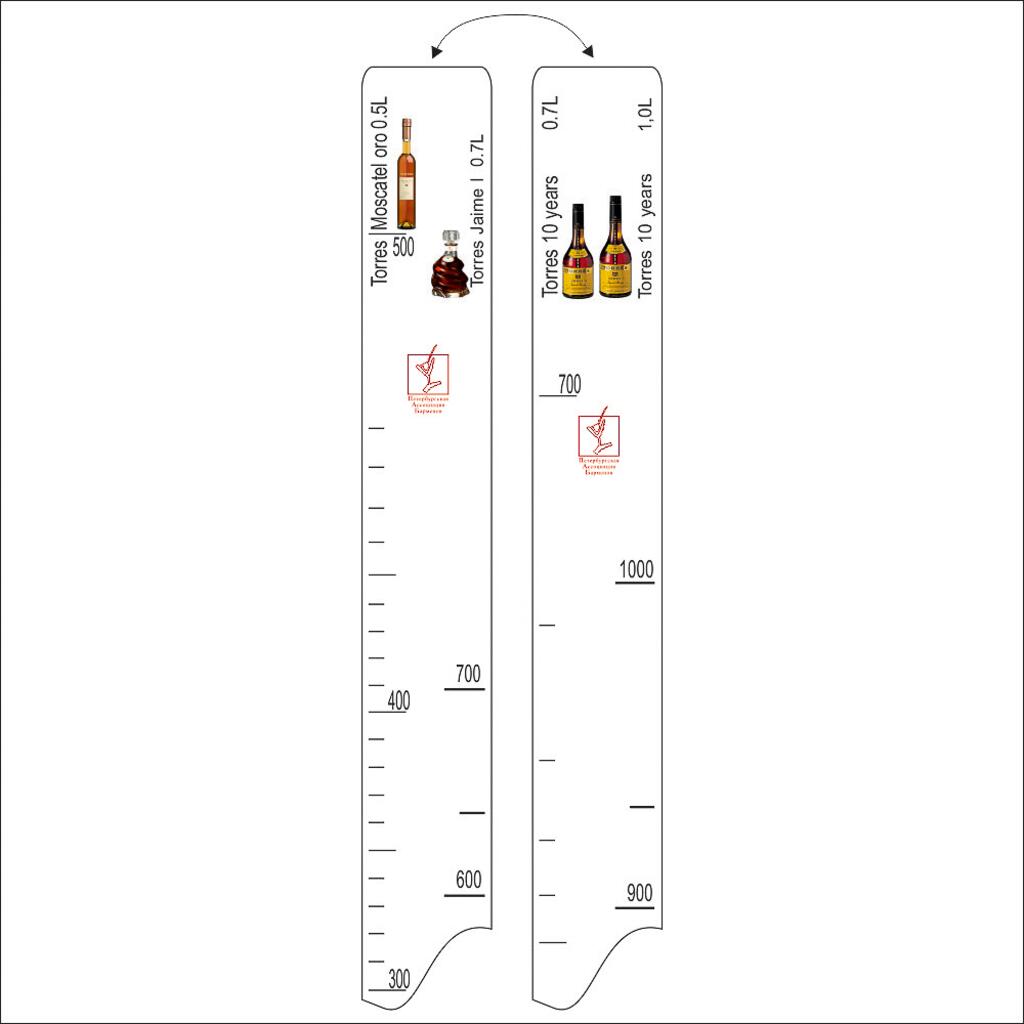 Барная линейка Torres 10 years 0.7,1.0/Jaime 0.7/Moscatel oro 0.5 Resto | 81250059