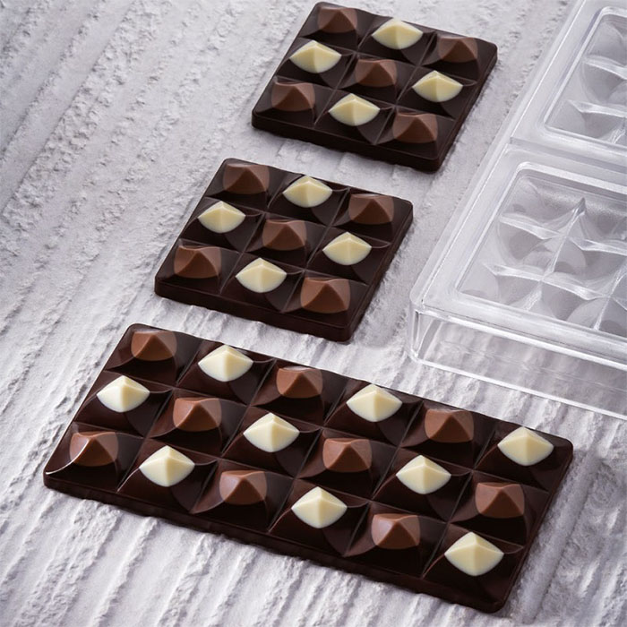 Форма д/шок. Chocolate Bar Moulin Mini 70х70мм h14мм 50гр 6 ячеек п/к Pavoni PC5014FR