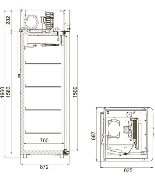 Шкаф холодильный Polair CM107‑Sm Alu (R290) (1001181d)