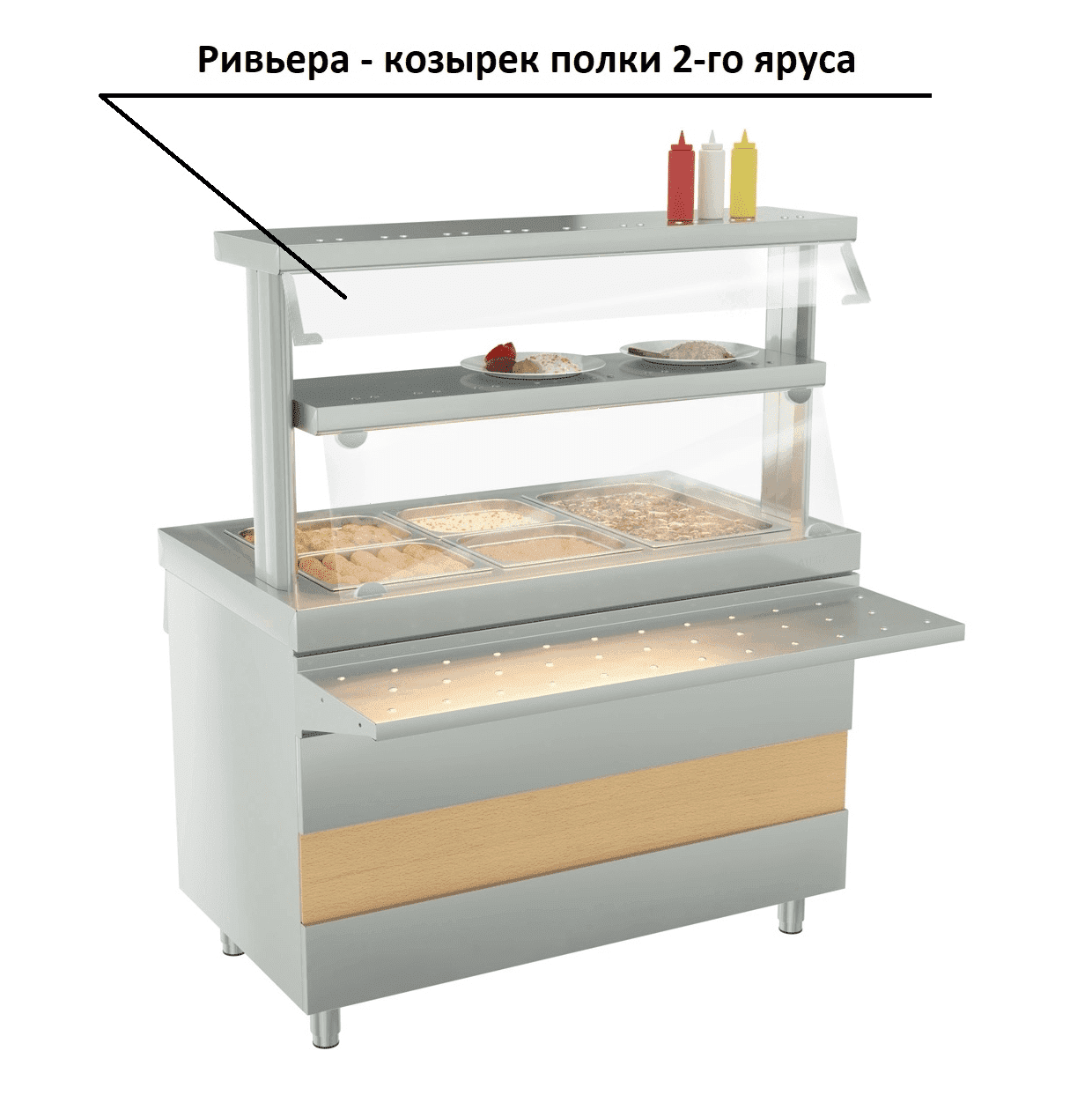 Козырек полки 2-го яруса Atesy Ривьера (755мм)