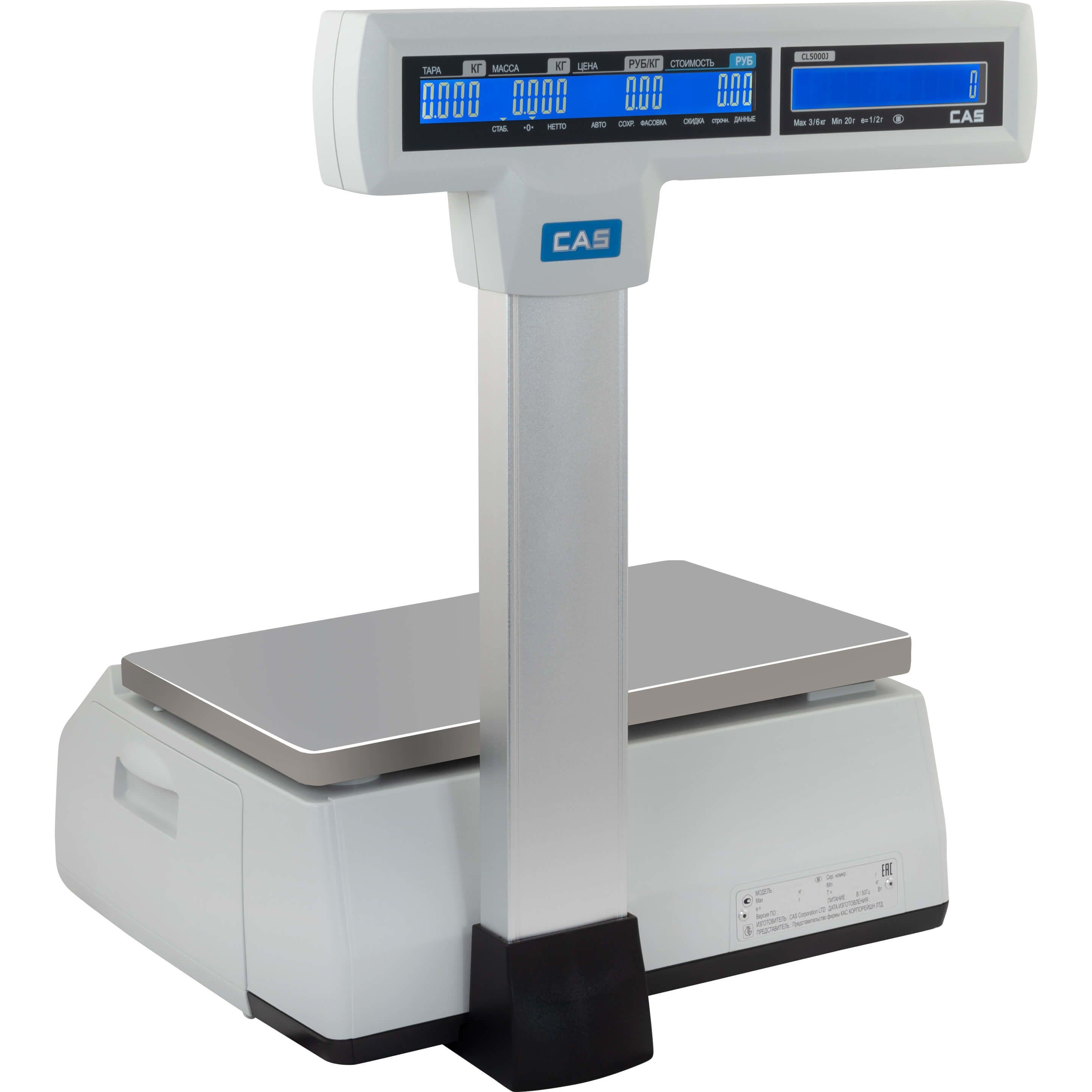  Весы торговые с печатью этикеток CAS CL5000J-06IP TCP/IP