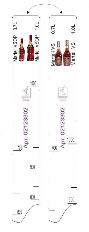 Линейка Martell VS/VSOP (0.7/1л) 28*2см Resto | 81250073
