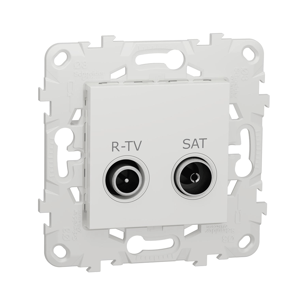 Розетка R-TV/SAT проходная Unica NEW Schneider Electric белый NU545618