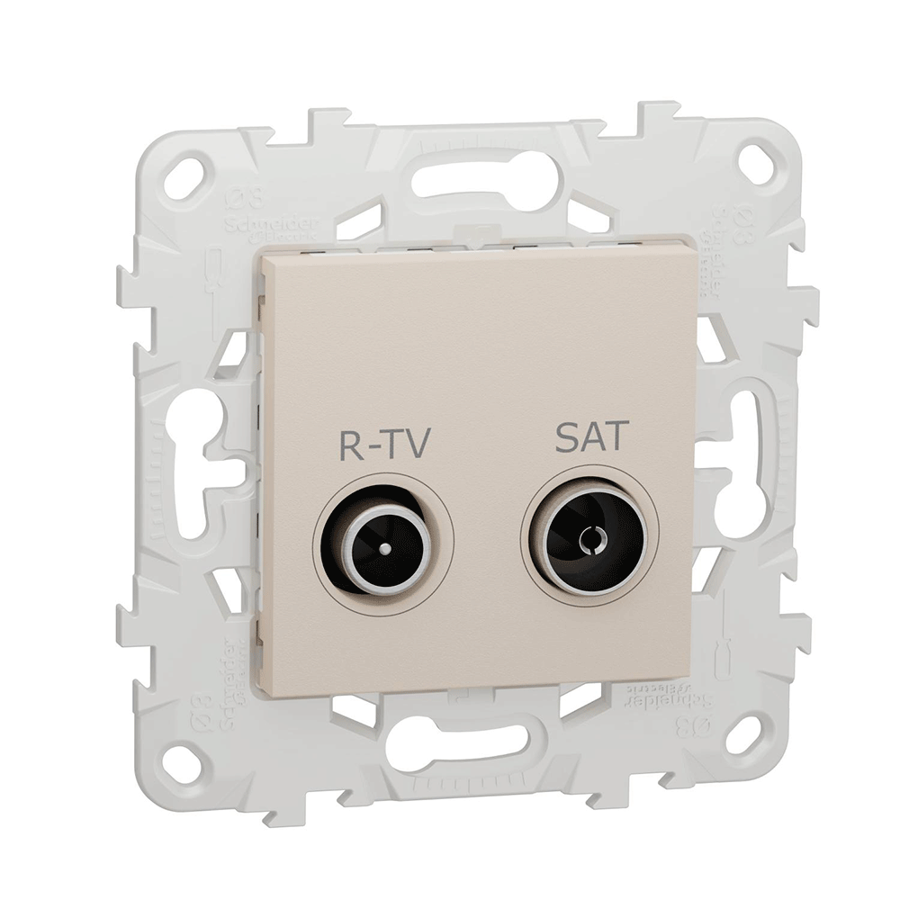 Розетка R-TV/SAT проходная Unica NEW Schneider Electric бежевый NU545644