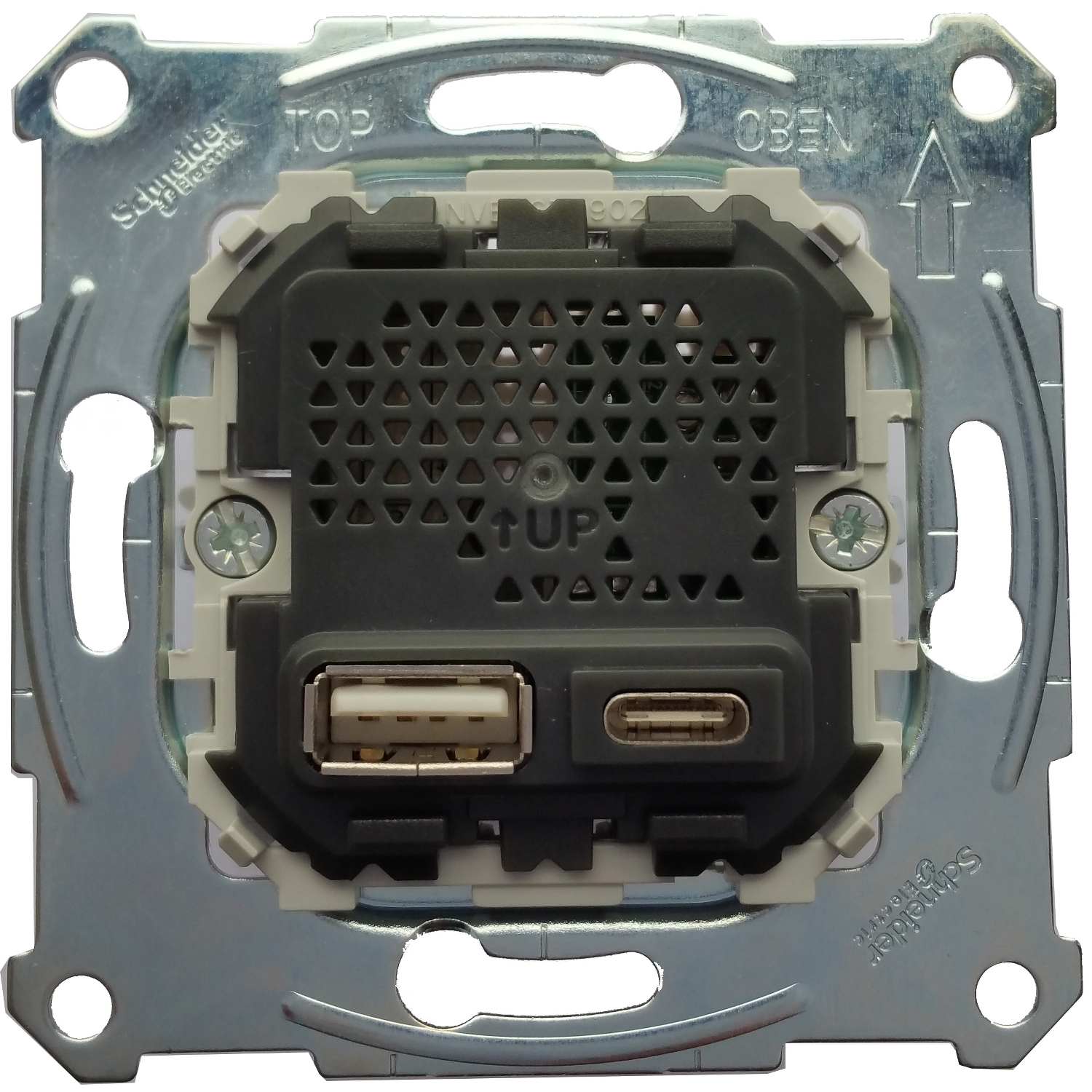USB-розетки Механизм розетки 2 USB зарядками A+С, 2.4 A, Merten D-Life Schneider Electric MTN4366-0110