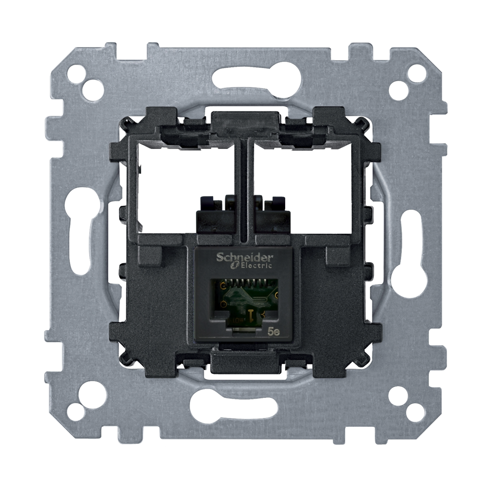 Компьютерные розетки Розетка компьютерная RJ45 категории 5 UTP Merten Schneider Electric алюминий MTN4575-0001