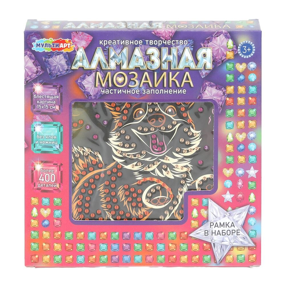 Набор для творчества (аппликация/мозаика) МУЛЬТИ АРТ AM15X15-128137-KRG