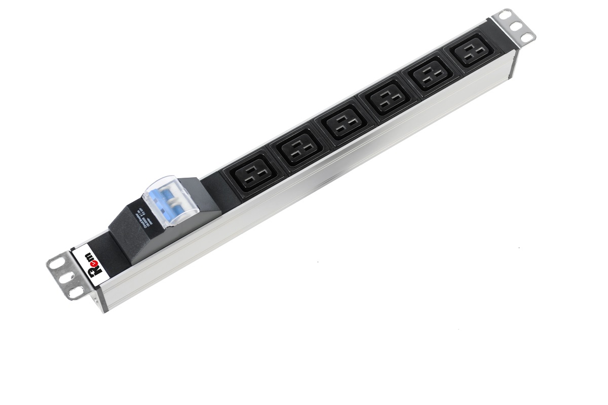Блок розеток (PDU) Rem R-16-6C19-A-440-K, 1U, кол-во розеток:6 (6xC19), 16А, черный/серебристый (30112224414)