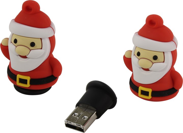 Флешка 32Gb USB 2.0 SmartBuy Santa-S, белый/красный (SB32GBSantaS)