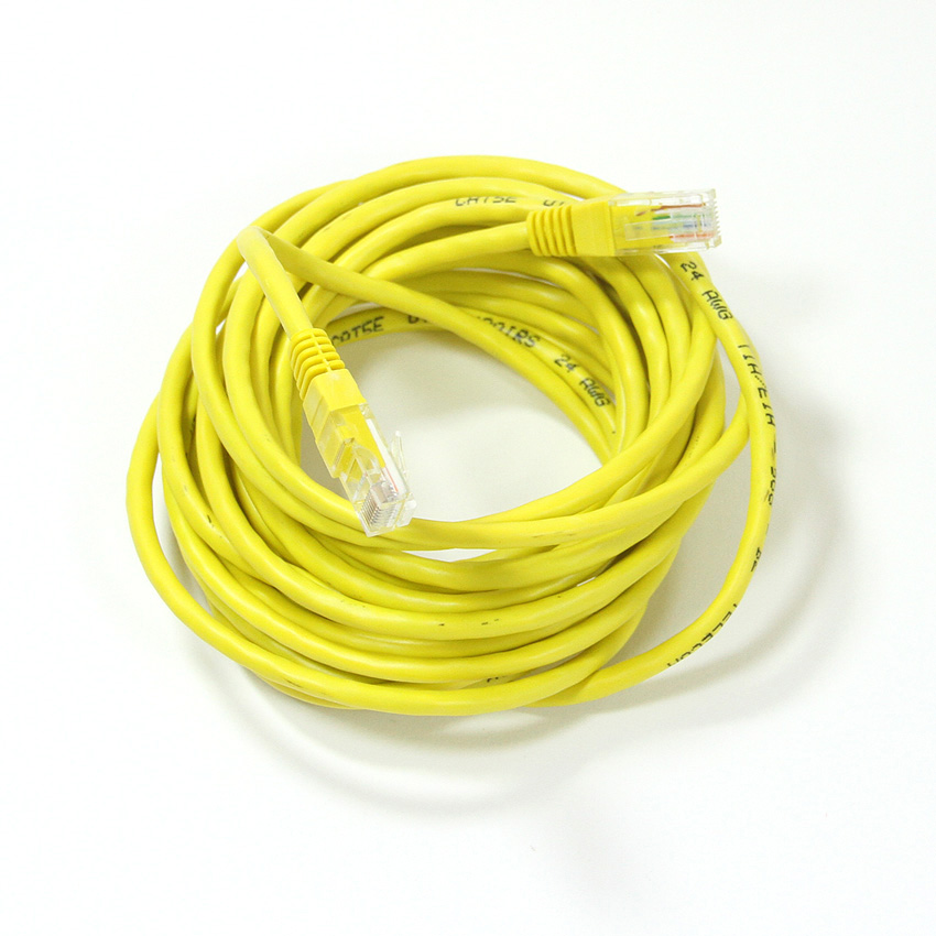 Патч-корд UTP кат.5e, 5м, RJ45-RJ45, желтый, TELECOM (NA102-Y-5M)