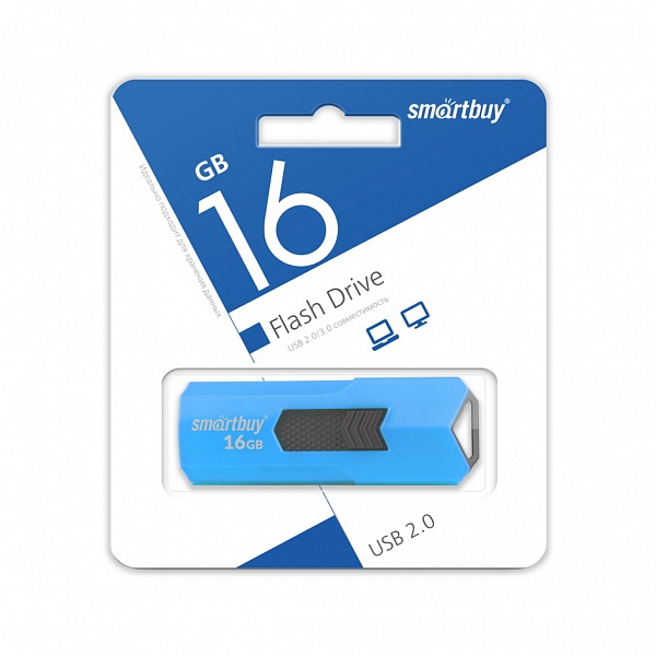 Флешка 16Gb USB 2.0 SmartBuy Stream, синий (SB16GBST-B)