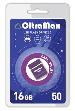 Флешка 16Gb USB 2.0 OltraMax 50, фиолетовый (OM-16GB-50-Dark Violet)