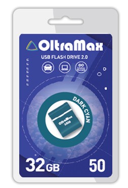 Флешка 32Gb USB 2.0 OltraMax 50, темно-голубой (OM-32GB-50-Dark Cyan)