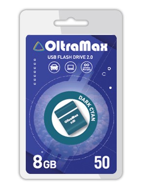 Флешка 8Gb USB 2.0 OltraMax 50, темно-голубой (OM-8GB-50-Dark Cyan)