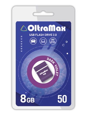 Флешка 8Gb USB 2.0 OltraMax 50, фиолетовый (OM-8GB-50-Dark Violet)