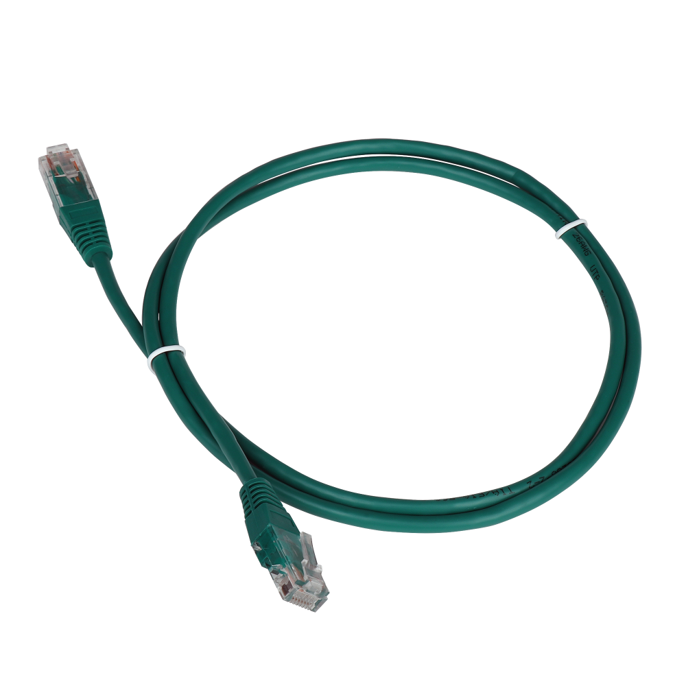 Патч-корд UTP кат.5e, 0.3м, RJ45-RJ45, зеленый, TWT (TWT-45-45-0.3-GN)