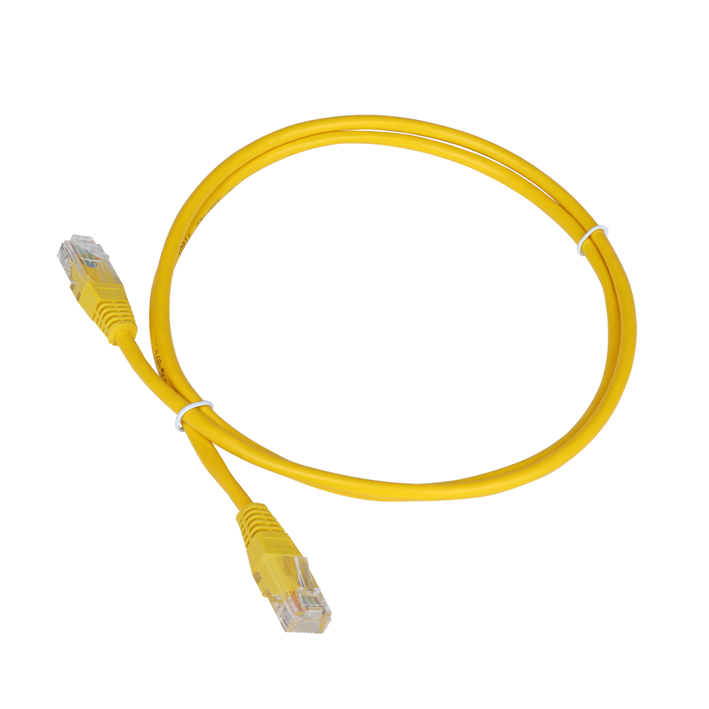  Патч-корд UTP кат.5e, 5м, RJ45-RJ45, желтый, TWT (TWT-45-45-5.0-YL)