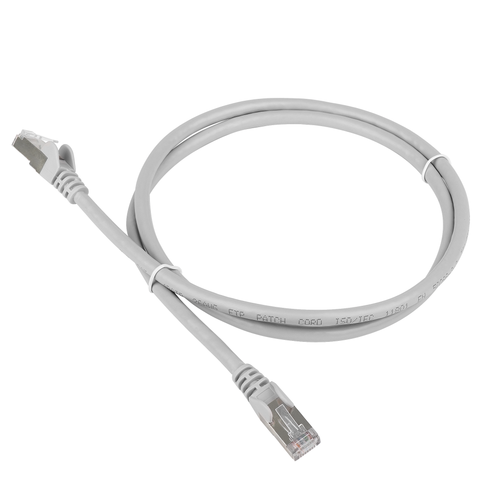   E2E4 Патч-корд FTP кат.5e, 2м, RJ45-RJ45, серый, TWT (TWT-45-45-2.0/S-GY)