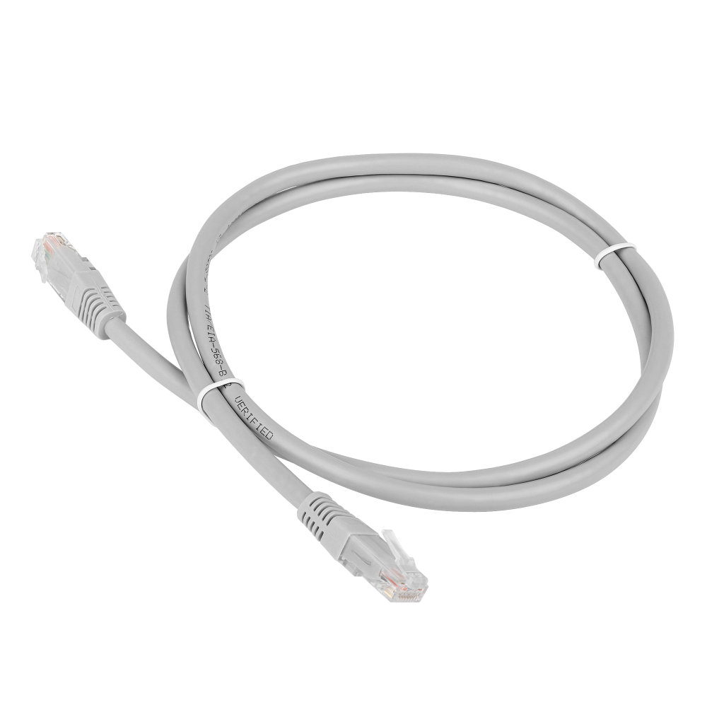   E2E4 Патч-корд UTP кат.6 3м, RJ45-RJ45, серый, TWT (TWT-45-45-3.0/6-GY)