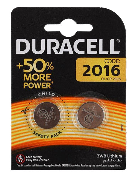 Элементы питания Батарея Duracell DL/CR2016, CR2016, 3V, 2шт
