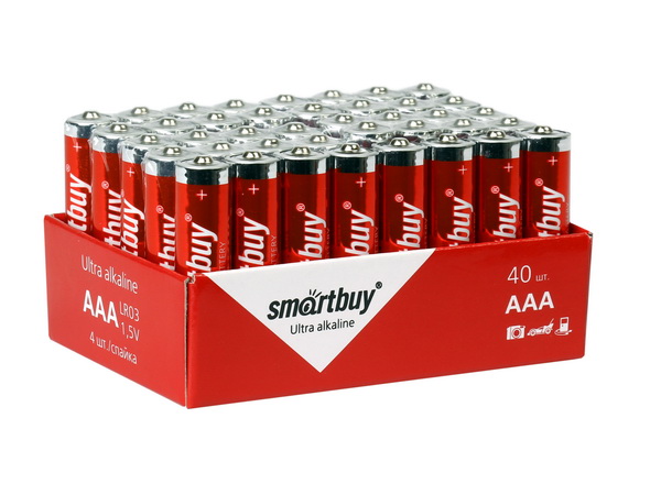 Элементы питания  E2E4 Батарея Smartbuy SBBA-3A40S, AAA, 1.5V, 40шт
