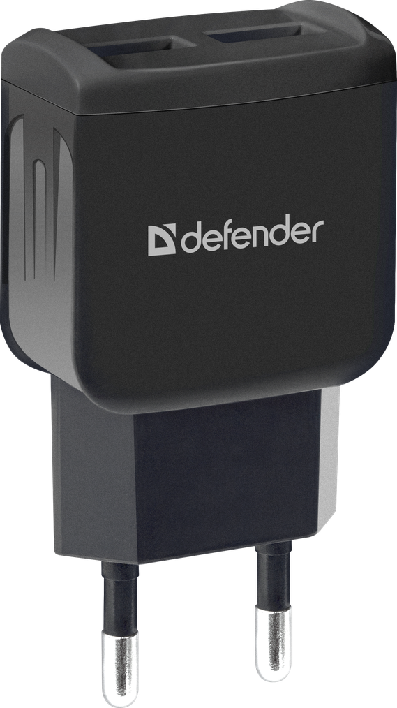  Сетевое зарядное устройство Defender EPA-13, 2USB, 2.1A, черный (83840)