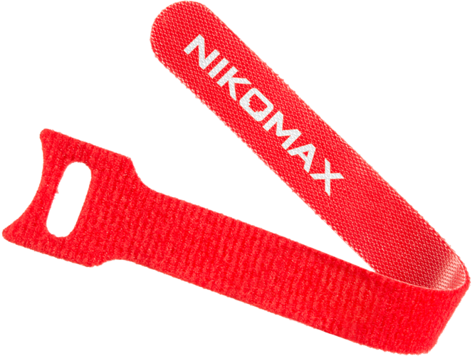 Стяжка-липучка Nikomax, 1.6 см x 310 мм, 10 шт., с мягкой пряжкой, красный (NMC-CTV310-16-SB-RD-10)