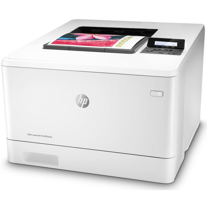 Принтер лазерный HP Color LaserJet Pro M454dn, A4, цветной, 27стр/мин (A4 ч/б), 27стр/мин (A4 цв.), 600x600dpi, дуплекс, сетевой, USB (W1Y44A)