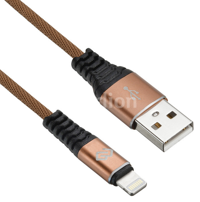 Кабель USB-Lightning , Digma , 15см, коричневый (1080248)