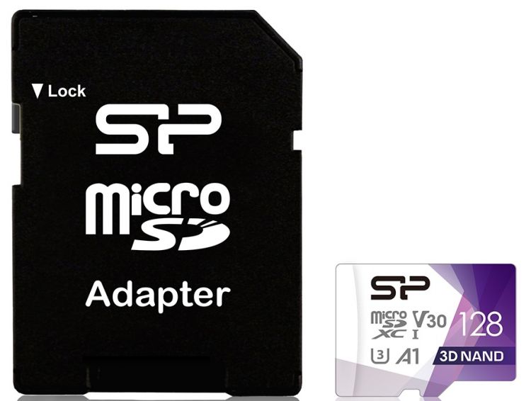  Карта памяти 128Gb microSDXC Silicon Power Superior Pro Class 10 UHS-I U3 + адаптер