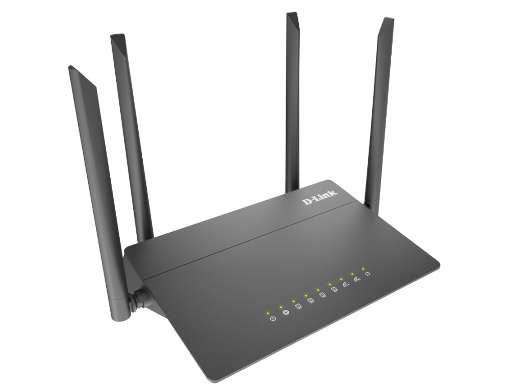 Wi-Fi роутер D-link DIR-822, 802.11a/b/g/n/ac, 2.4 / 5 ГГц, до 1.17 Гбит/с, LAN 4x100 Мбит/с, WAN 1x100 Мбит/с, внешних антенн: 4x5dBi (DIR-822/RU/R)