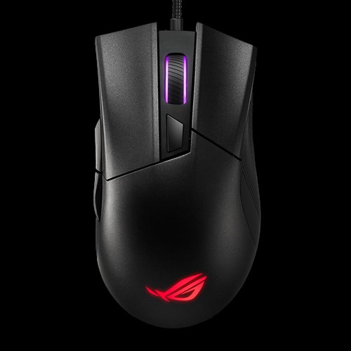 Мышь проводная ASUS ROG Gladius II Core, 6200dpi, оптическая светодиодная, USB, черный (90MP01D0-B0UA00)