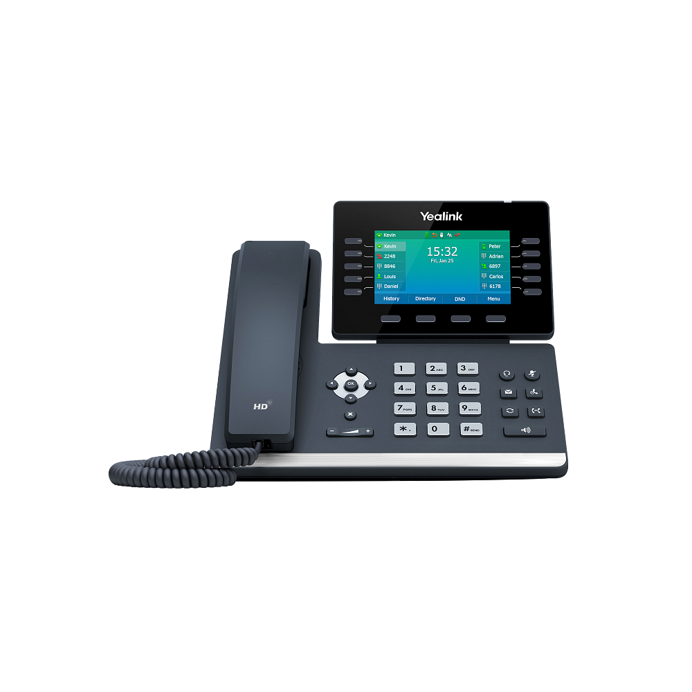 VoIP телефоны  E2E4 VoIP-телефон Yealink SIP-T54W, 16 SIP-аккаунтов, цветной дисплей, PoE, черный, без БП