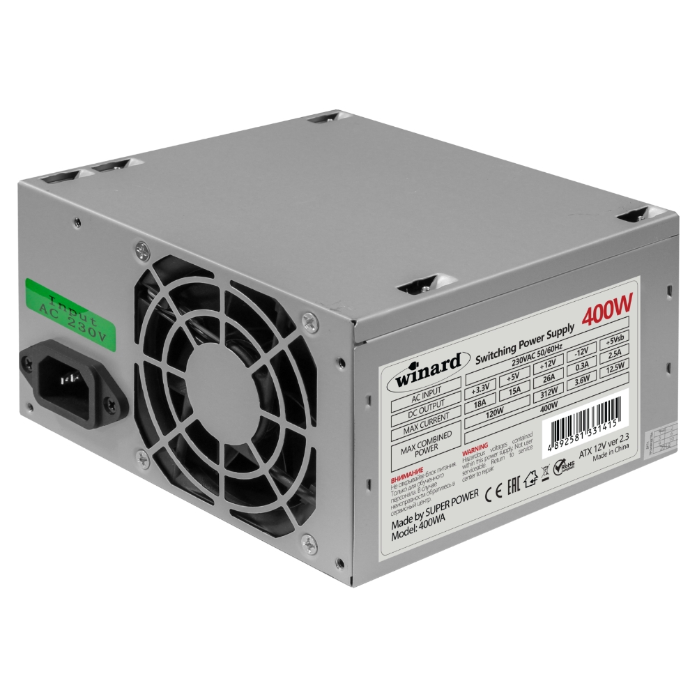 Блок питания 400 Вт ATX Winard 400WA 400W, 80 мм