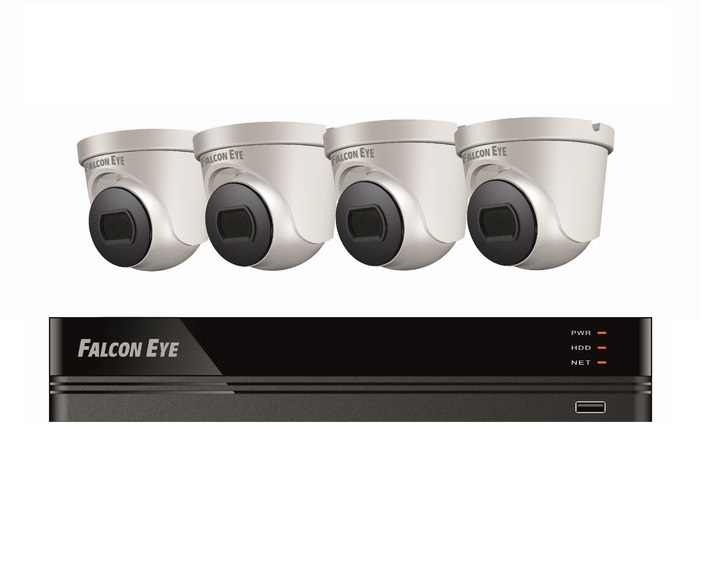 Комплект видеонаблюдения Falcon Eye FE-104MHD KIT Дом SMART, кол-во каналов 4, камер в комплекте: 4 (внутренние), 1 Мп, 3.6мм, ИК подсветка