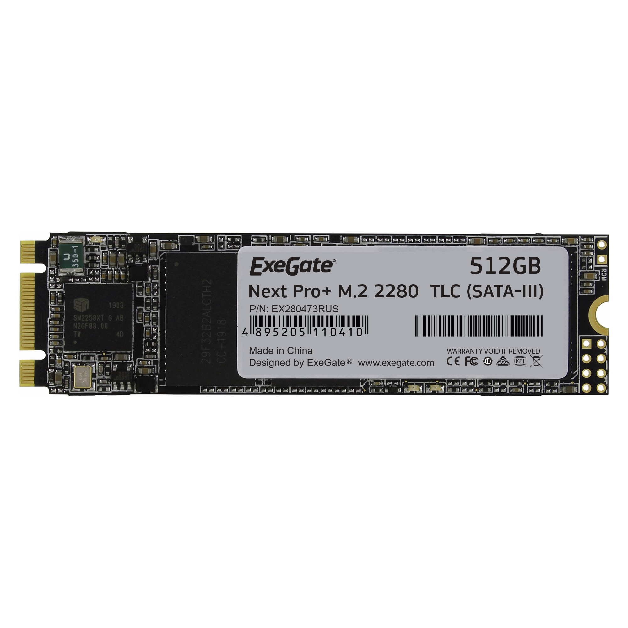 Твердотельный накопитель (SSD) Exegate 512Gb Next Pro+, 2280, M.2 (EX280473RUS)