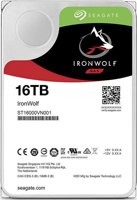 Жесткий диск (HDD) Seagate 16Tb IronWolf, 3.5, 7200rpm, 256Mb, SATA3 (ST16000VN001)