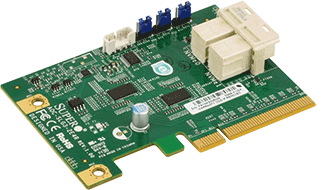 Адаптер HBA Supermicro AOC-SLG3-2E4R, NVMe, 2-port (miniSAS HD), PCI-Ex8, Retail (AOC-SLG3-2E4R-O)